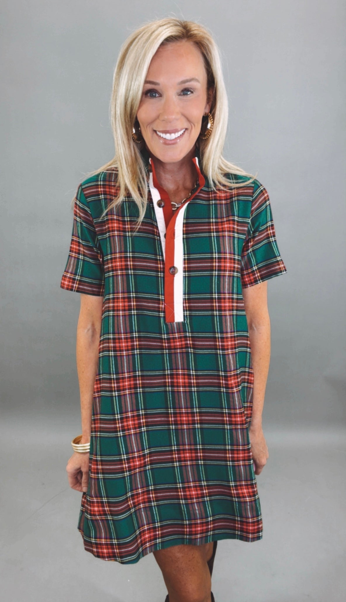 Plaid About You Dress (green)