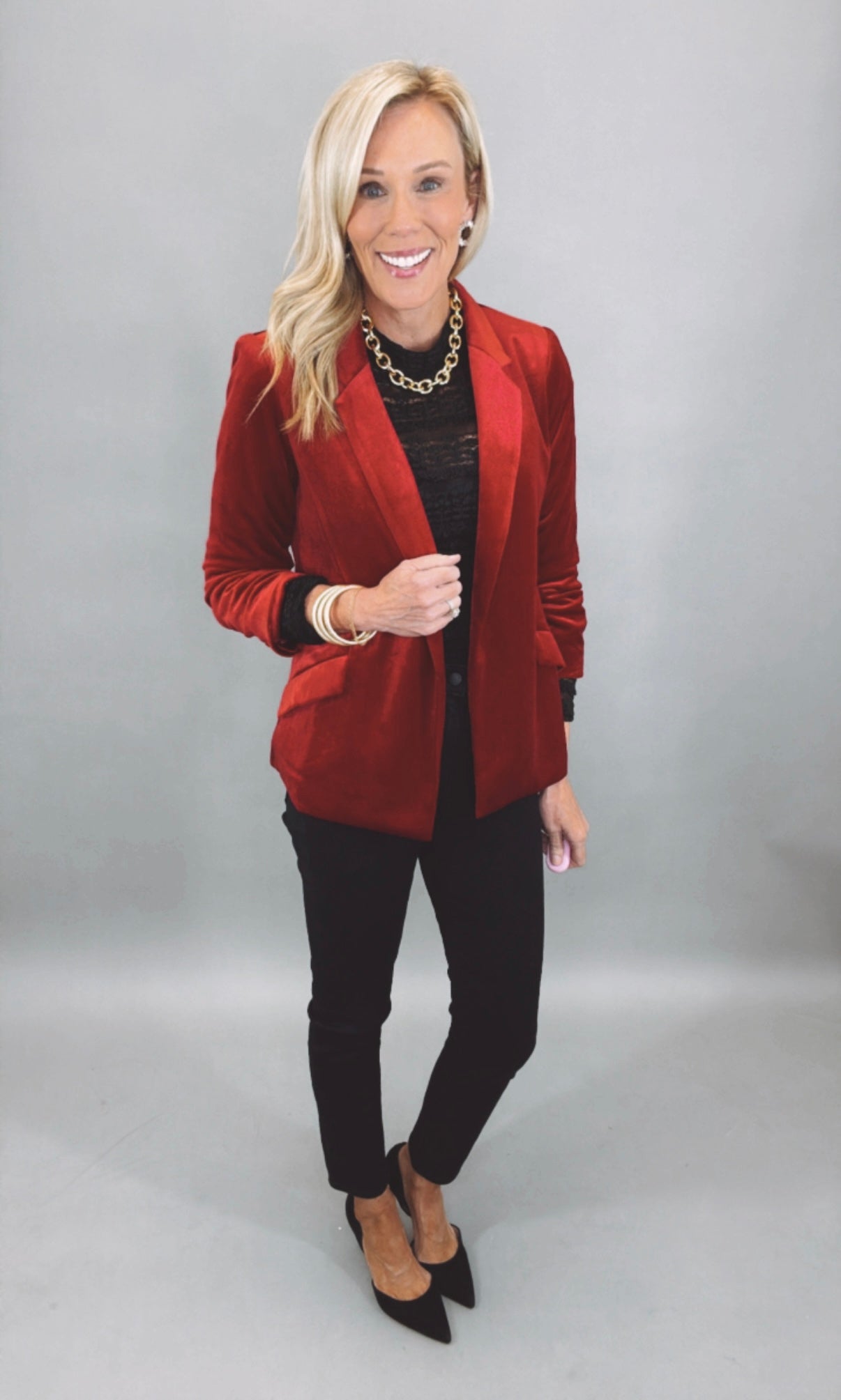 Savoy Velvet Blazer (red)