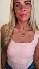 Lace Square Crop Top (peachy pink)