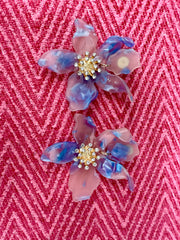 Flower Acrylic Earring (blue)