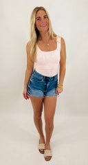 Lace Square Crop Top (peachy pink)