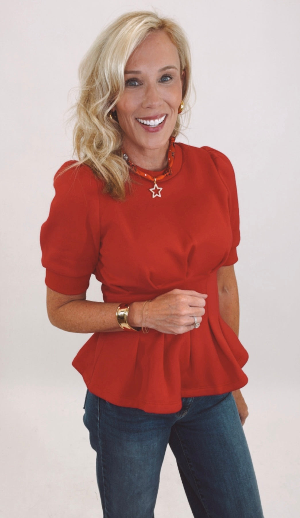 Tuck & Tailor Top (red)