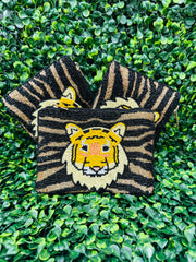 Tiger Beaded Pouch