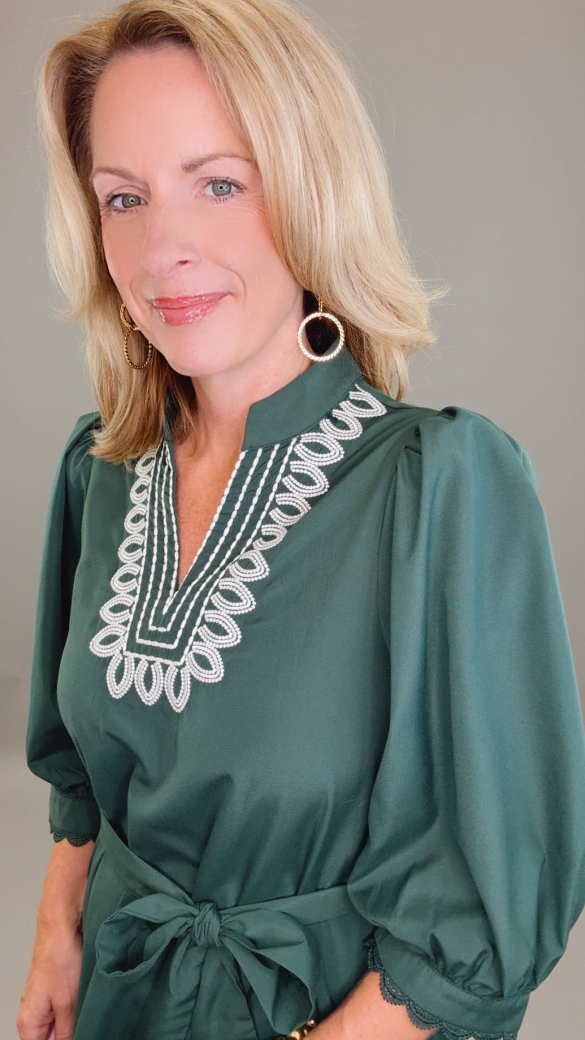 Flirt & Flounce Dress (hunter green)