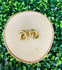 Golden Link Stud Earring