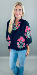 Bloom Haven Top (black)