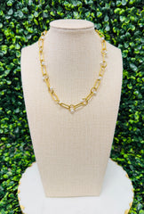 Refined Link Pearl Necklace