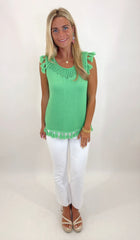 Coastal Confetti Sweater Tank (green)