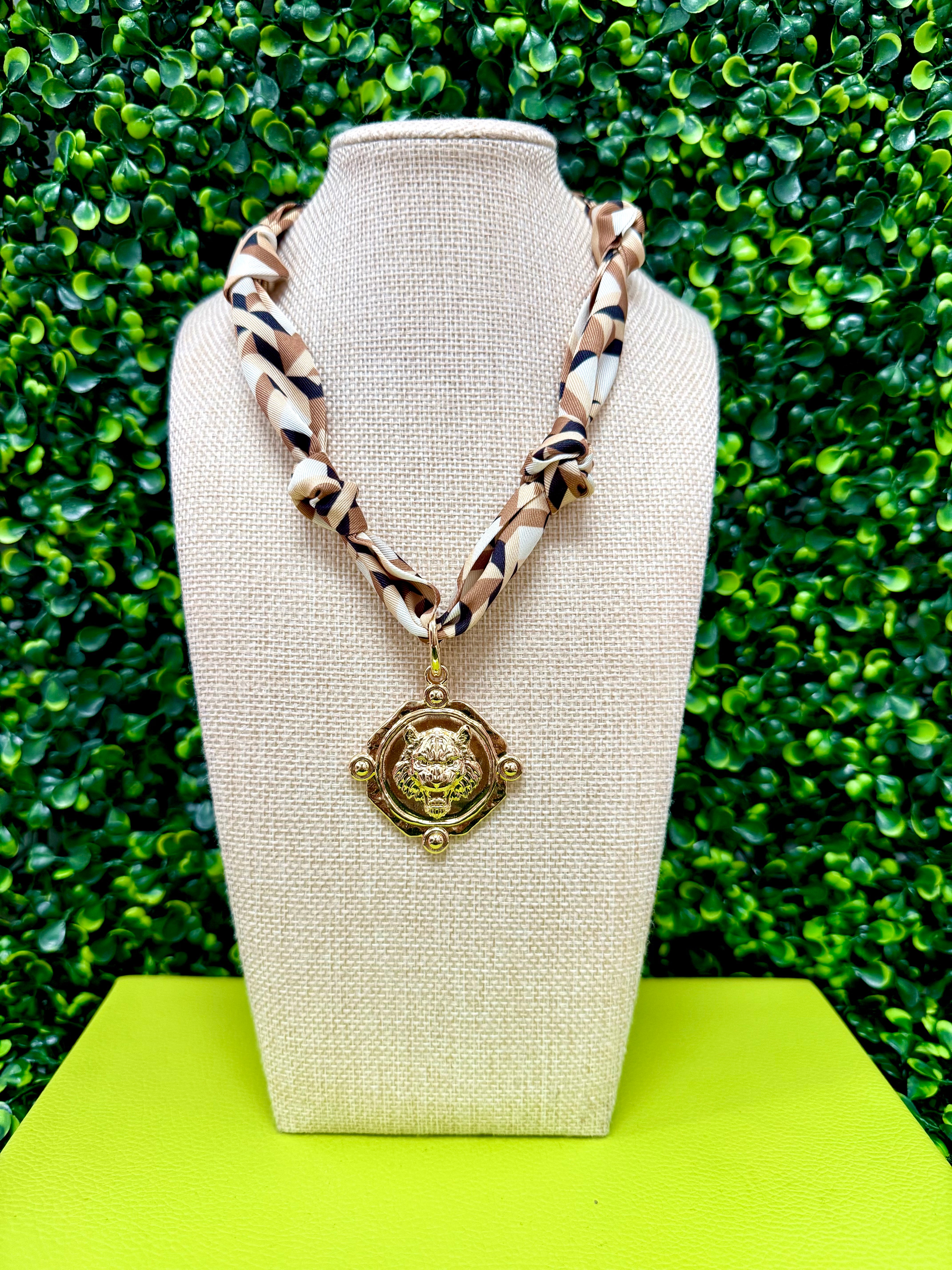 Tiger Time Scarf Necklace
