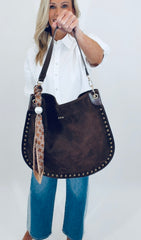 Rosalie Rivet Suede Hobo
