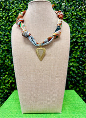 Edge of My Heart Scarf Necklace