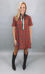 Plaid About You Dress (red)