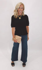 Tuck & Tailor Top (black)