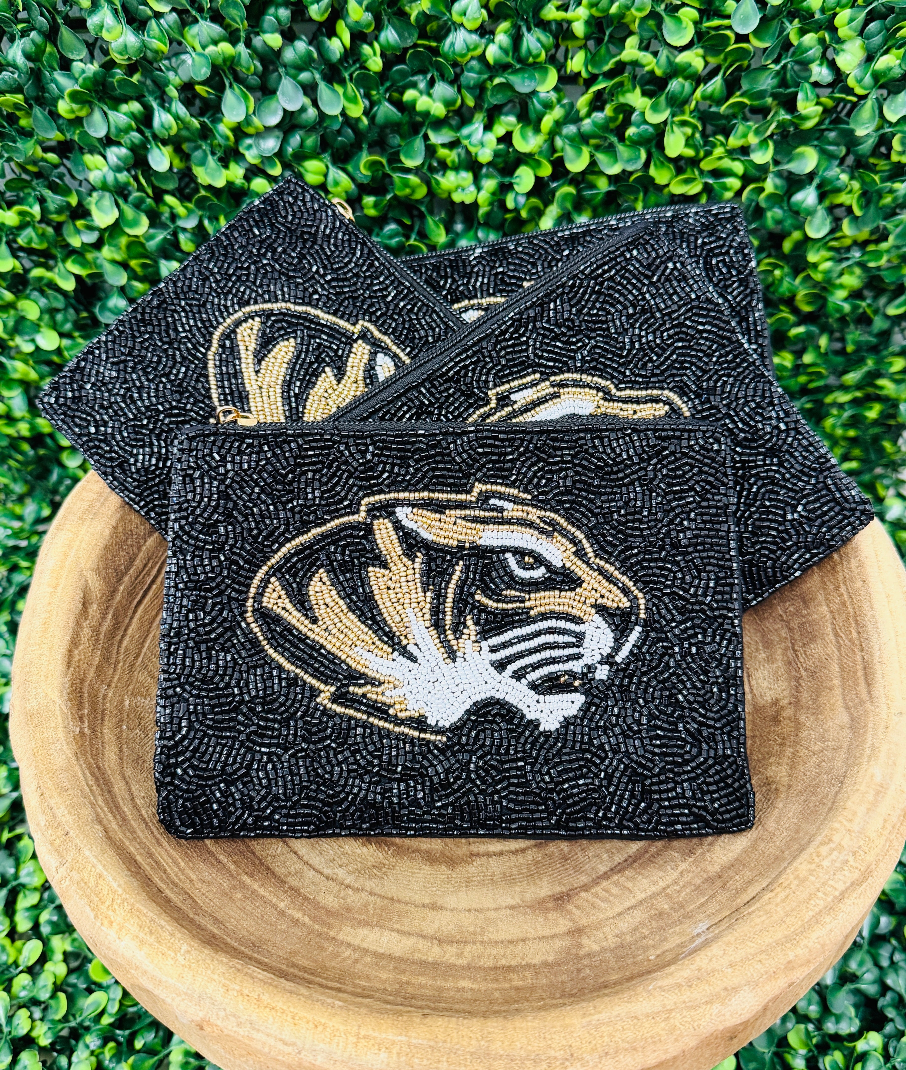 Mizzou Tiger Beaded Pouch