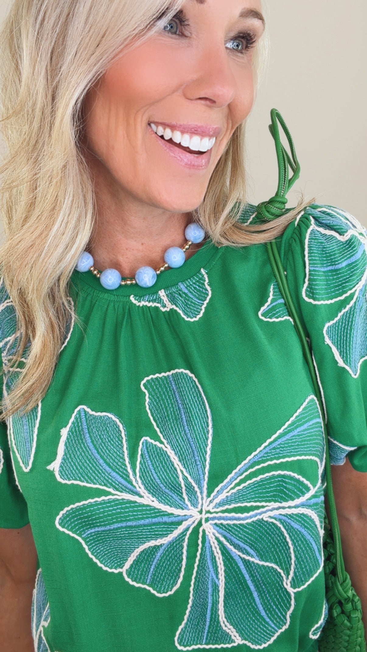 Floral Form Top (green)