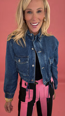 Crop Denim Jacket (med denim)