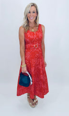 Summer Social Midi Dress (red)