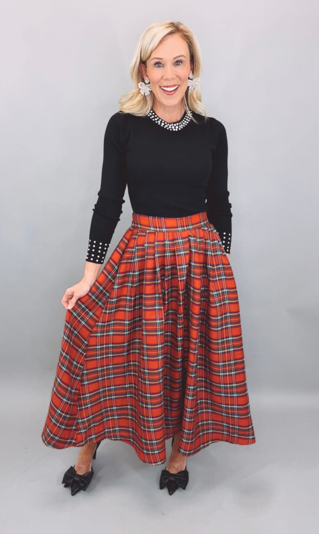 Tartan Tidings Skirt (red)