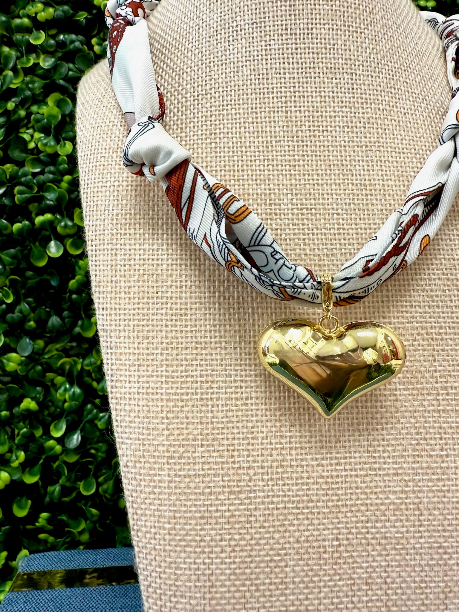 Bold Heart Scarf Necklace