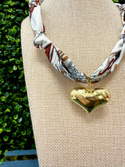Bold Heart Scarf Necklace