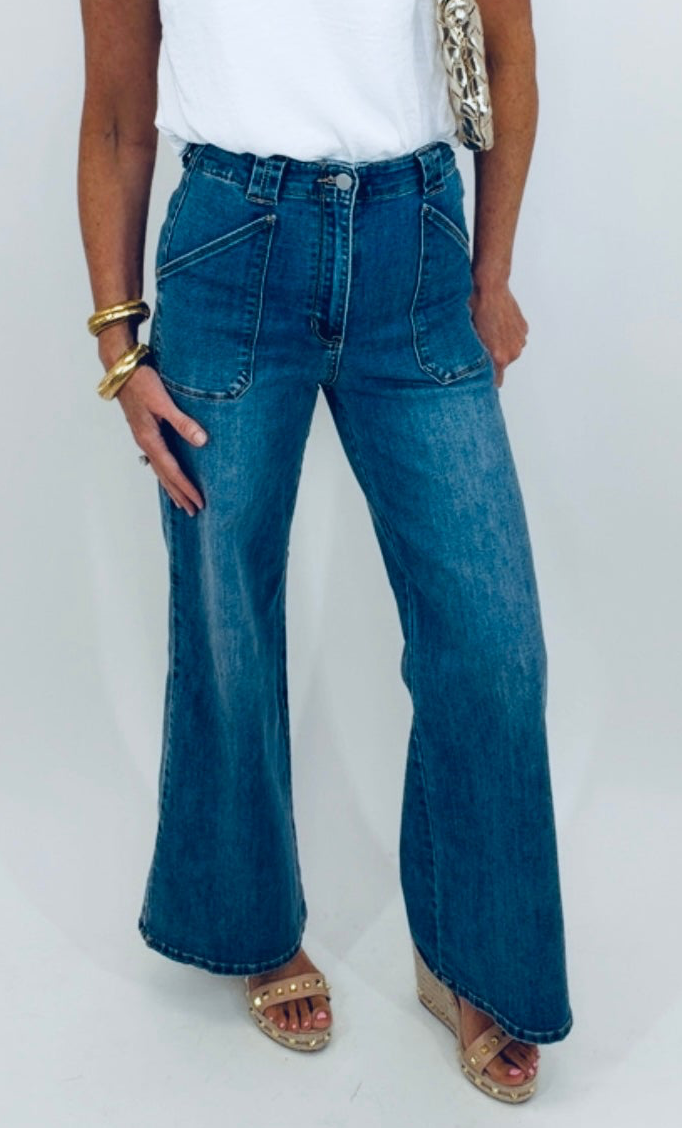 Utility Pocket Flare Jean