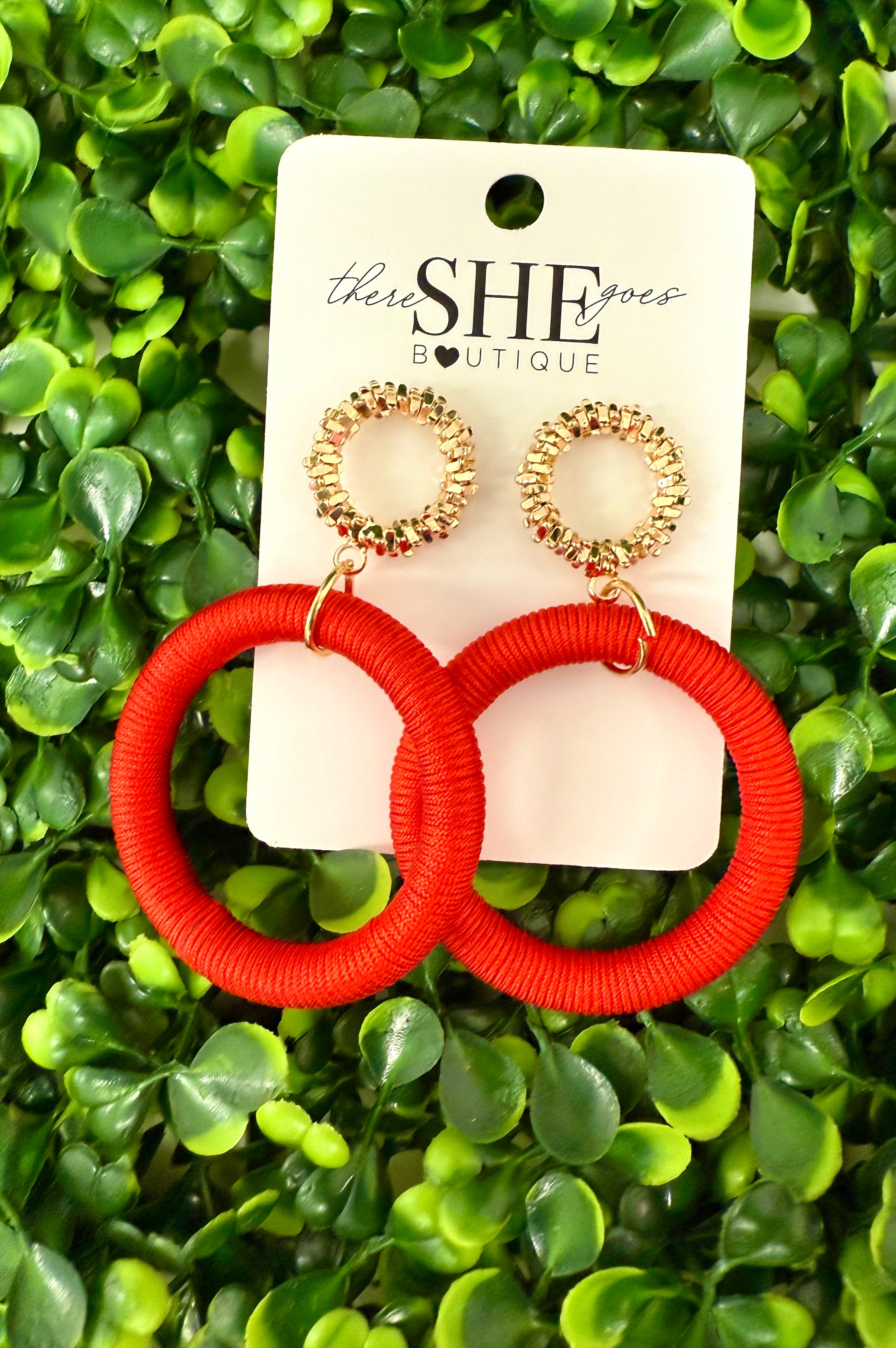 Round + Red Earring