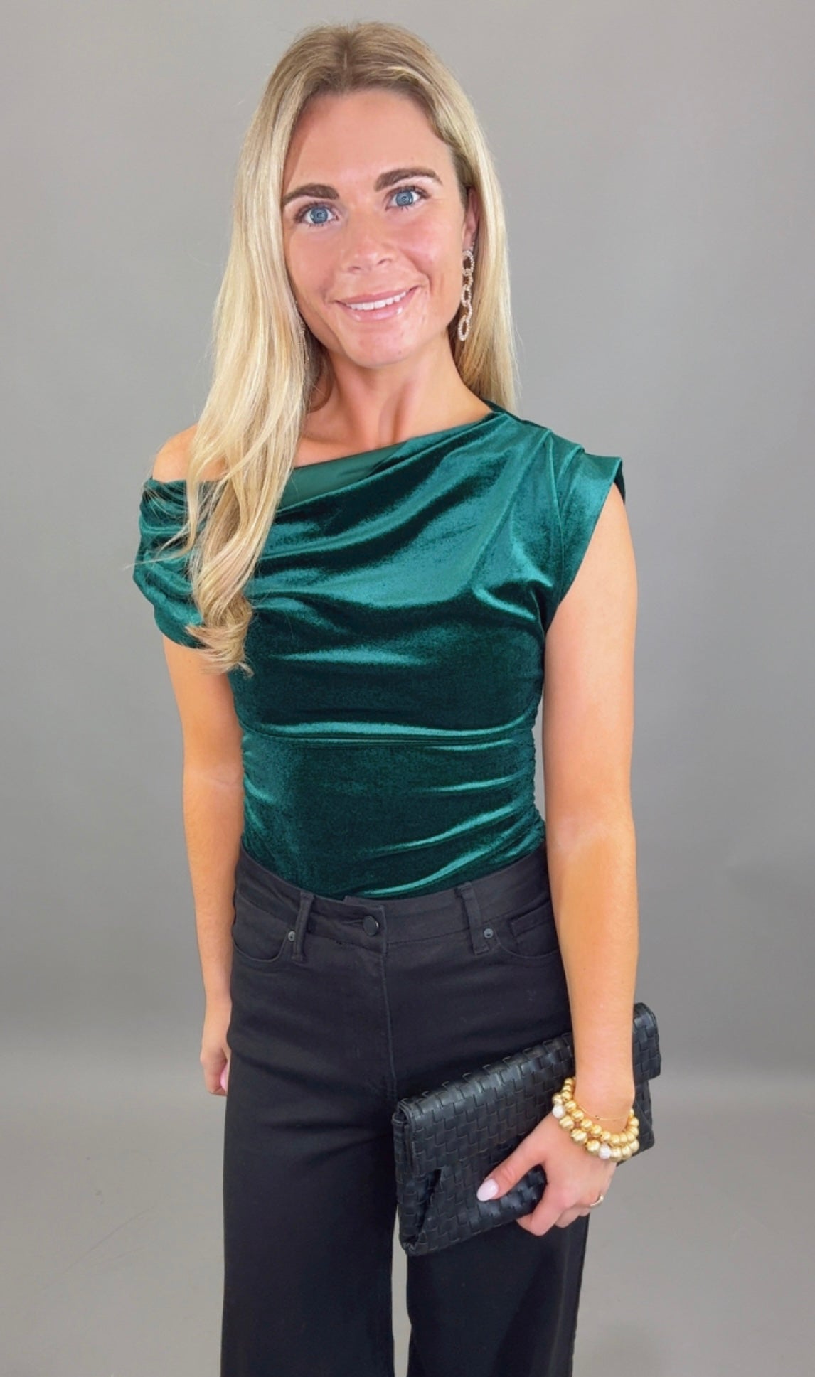 Velvet Rendezvous Top (hunter green)