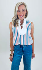Downtown Stripe Top (blue)