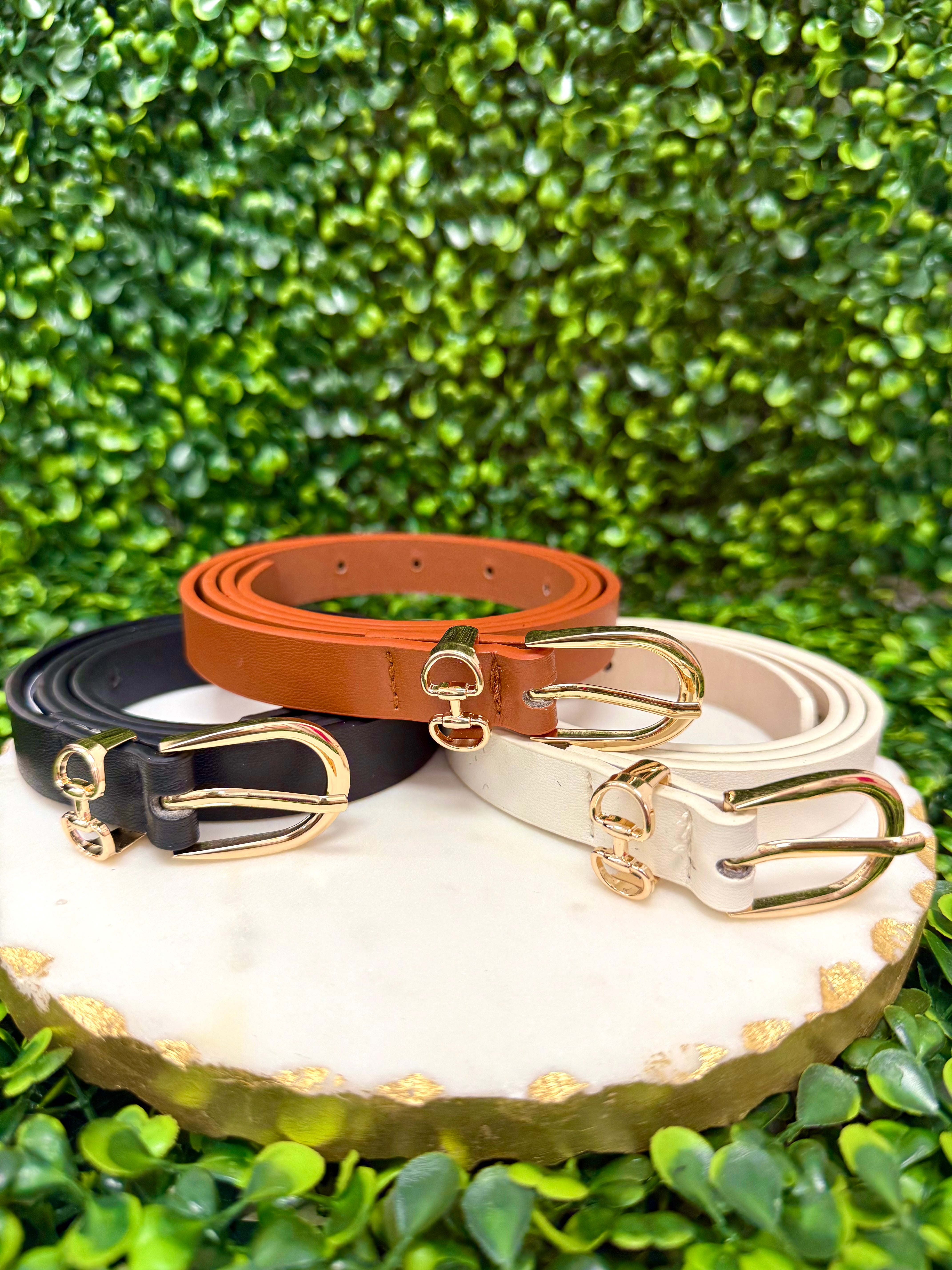 Skinny Horsebit Belt