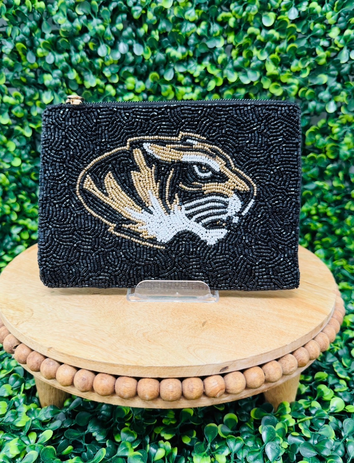 Mizzou Tiger Beaded Pouch