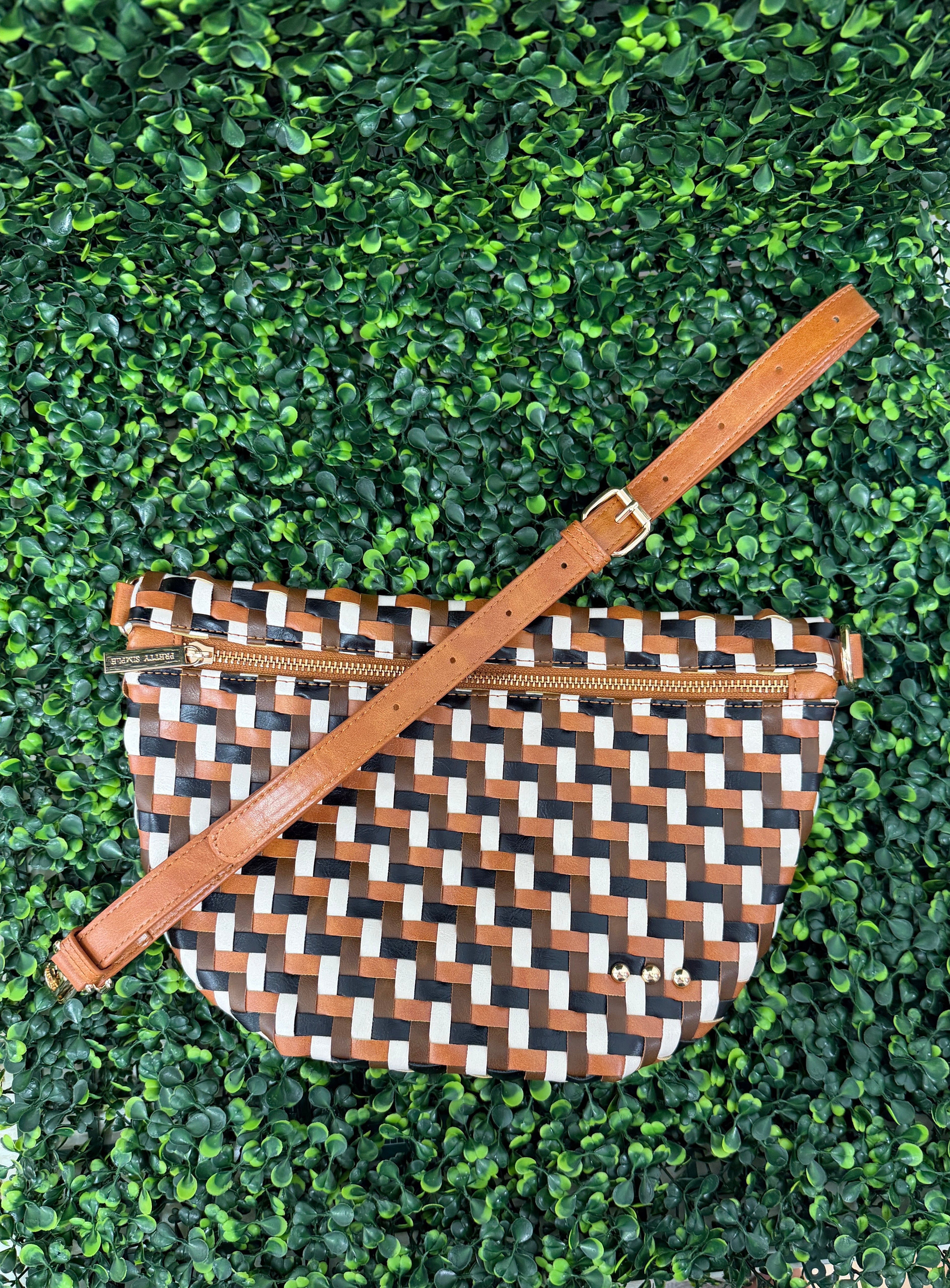 Diagonal Woven Bum Bag