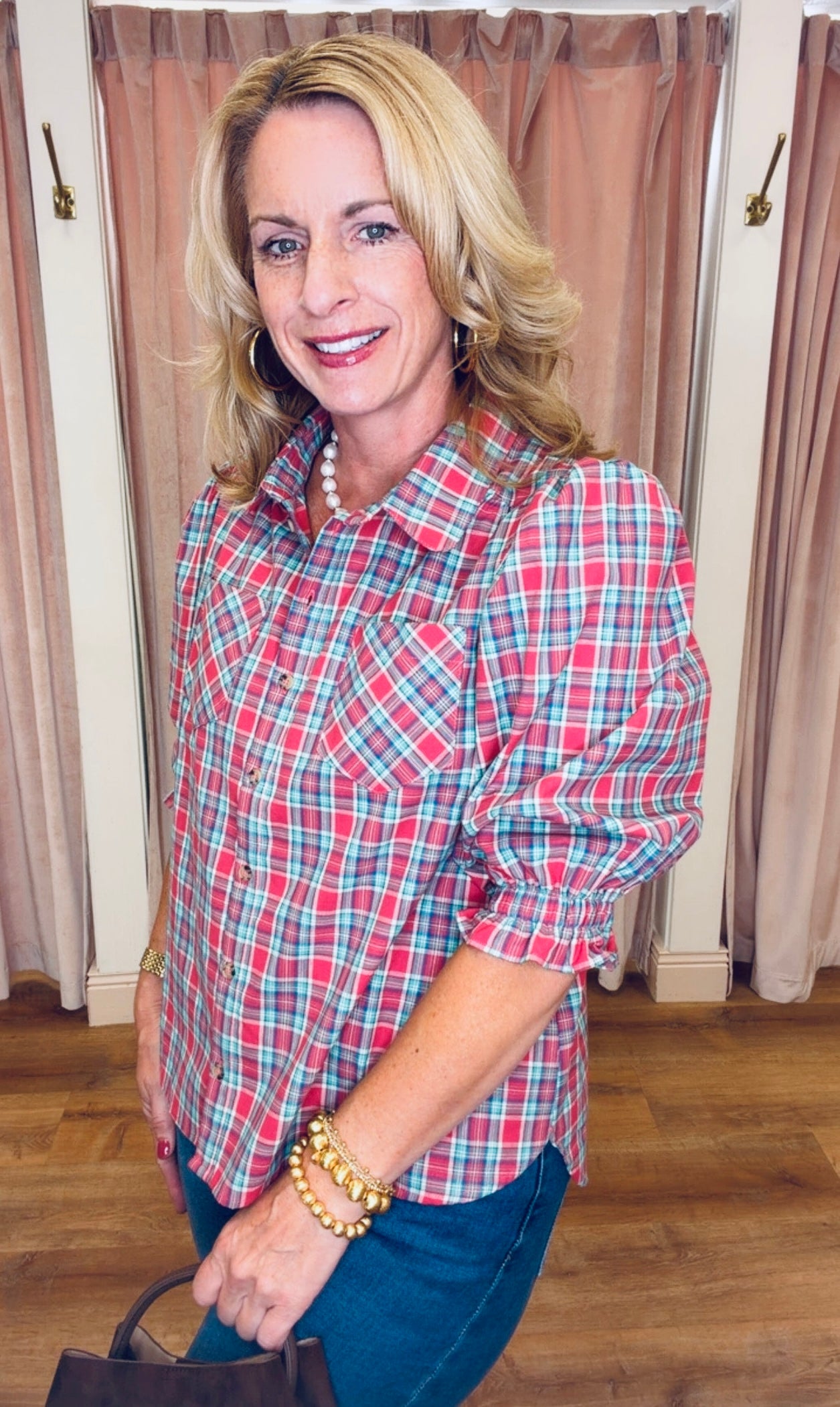 Presley Plaid Top