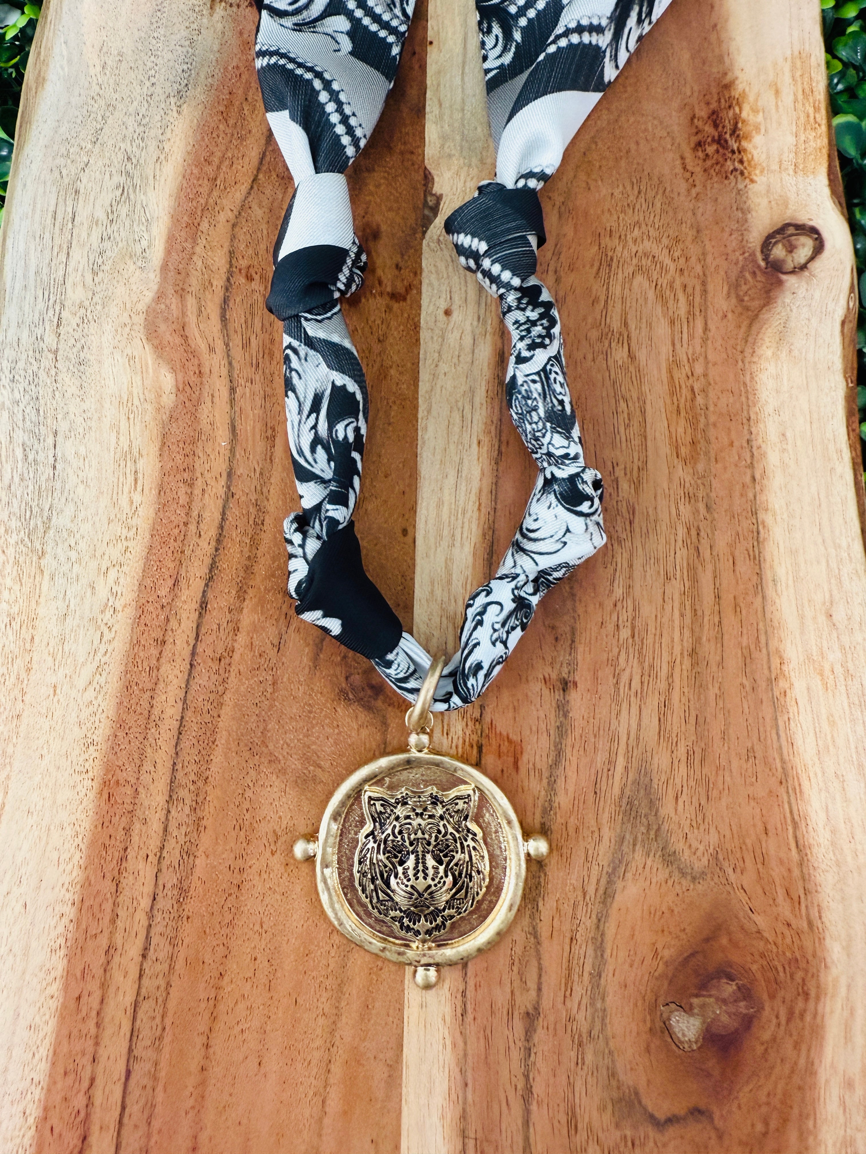 Tiger Time Scarf Necklace