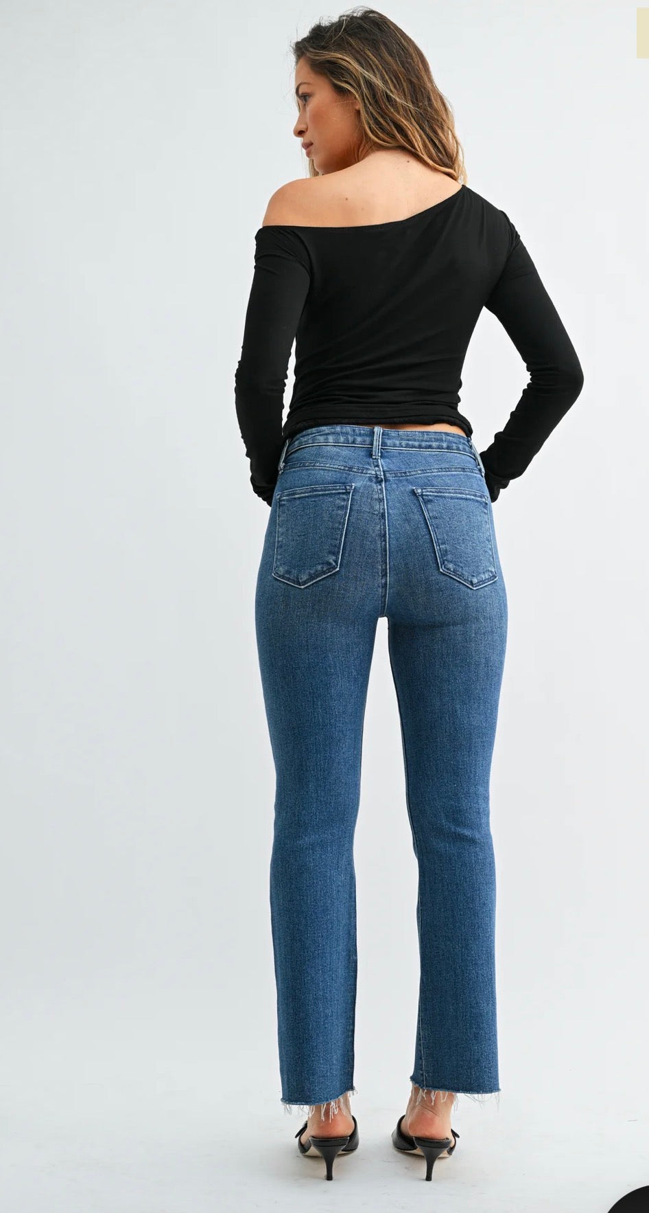HR Crop Flare (med denim)