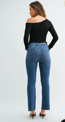 HR Crop Flare (med denim)