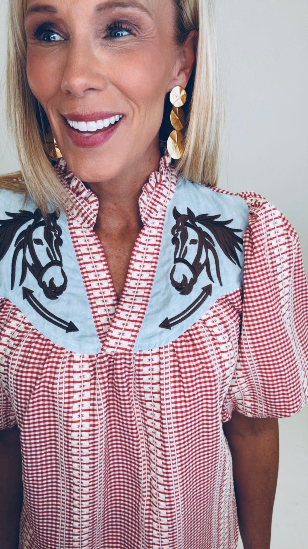 Giddy Up Gingham Top