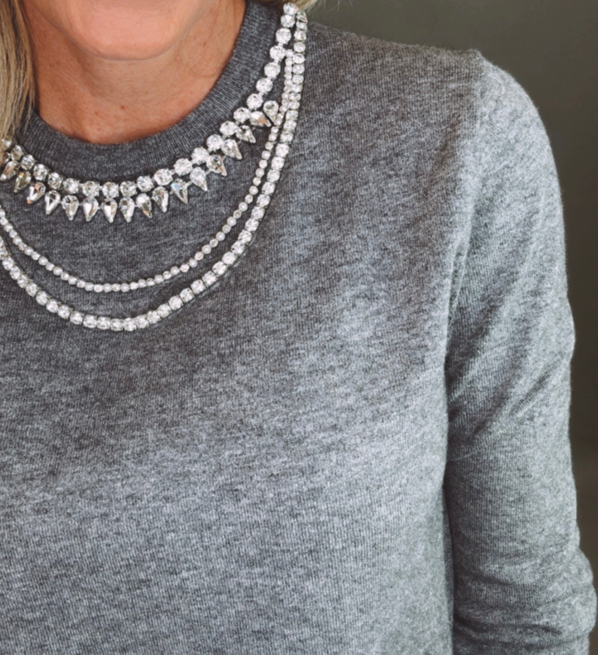 Luxe Gem Sweater (grey)