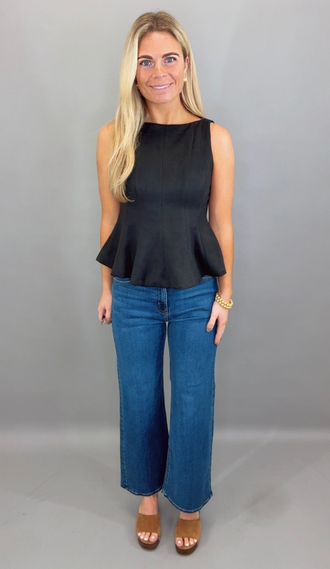 Obsidian Elegance Peplum Top