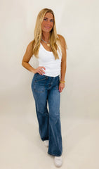 Reversible Ribbed Tank Top (white)
