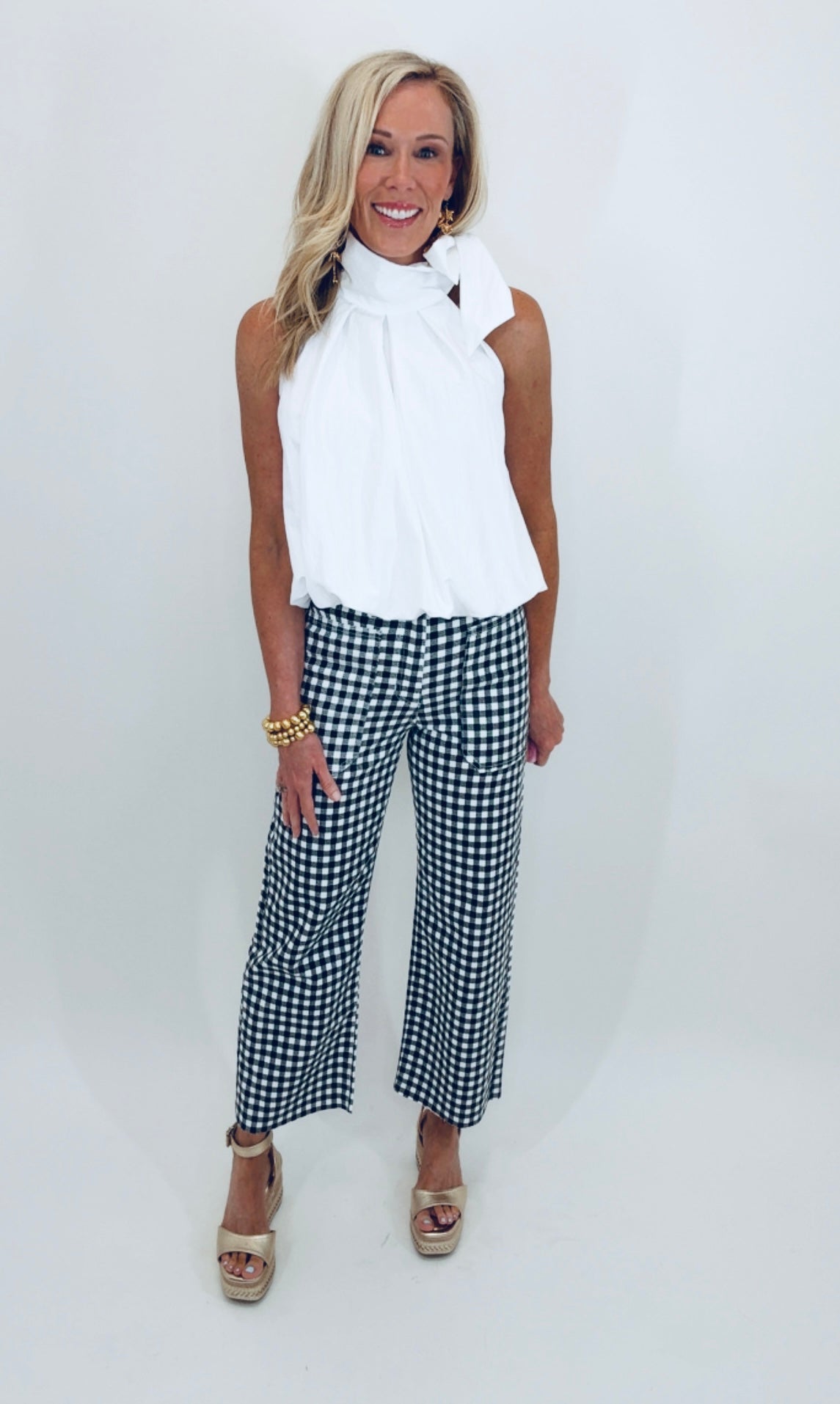High Rise Utility Jean (black gingham)