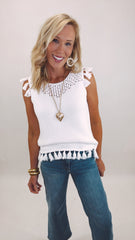 Coastal Confetti Sweater Tank (white)