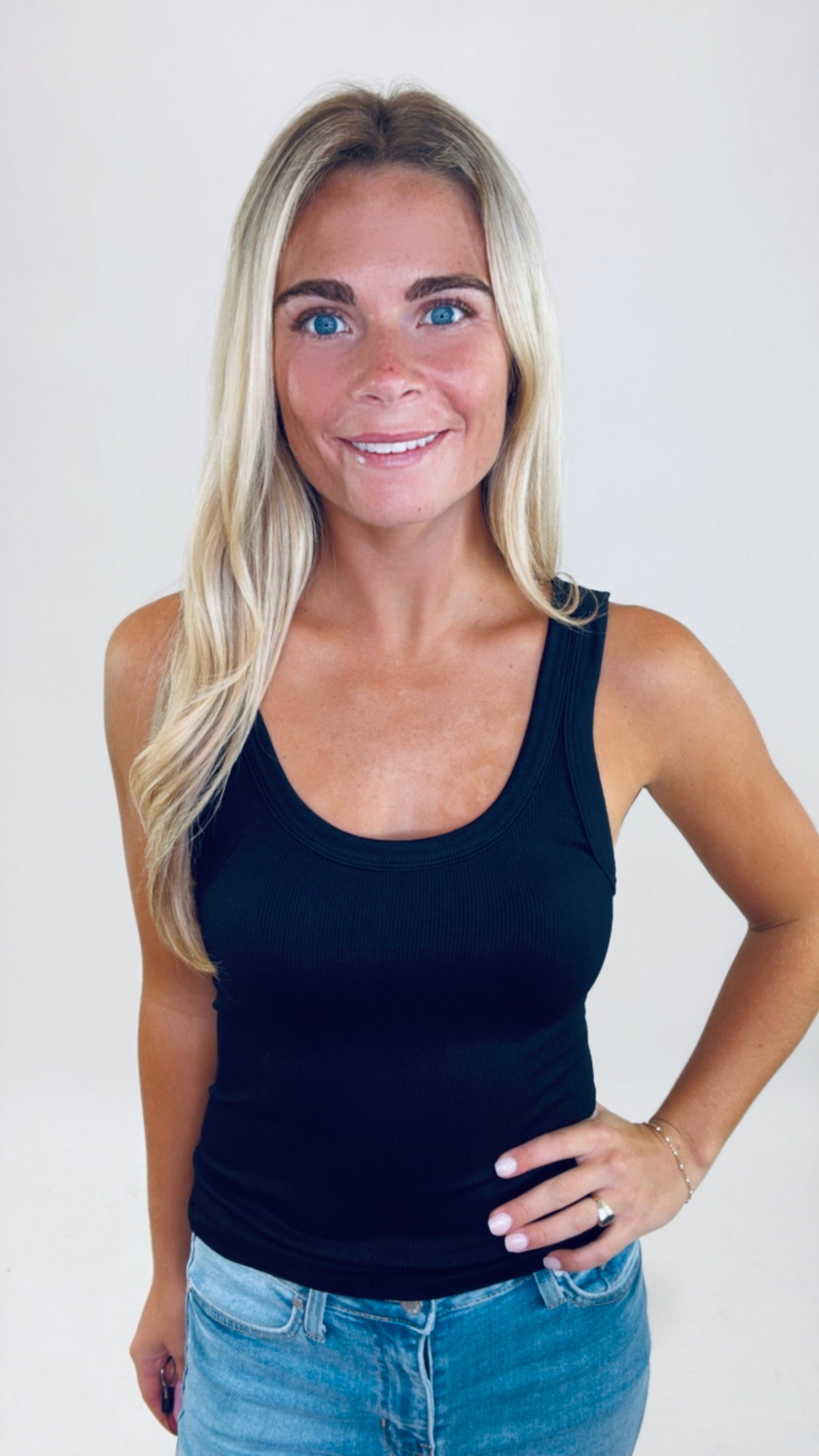 Reversible Ribbed Tank Top (black)