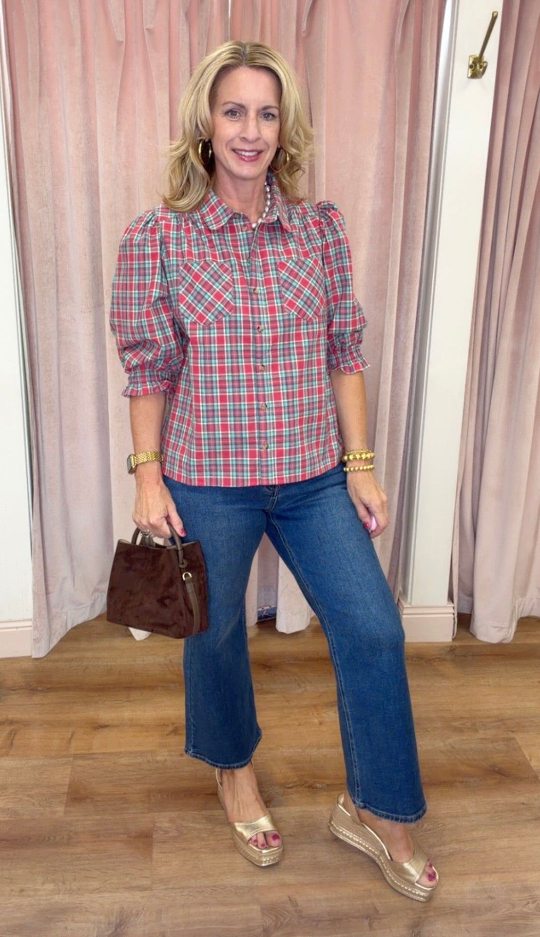 Presley Plaid Top
