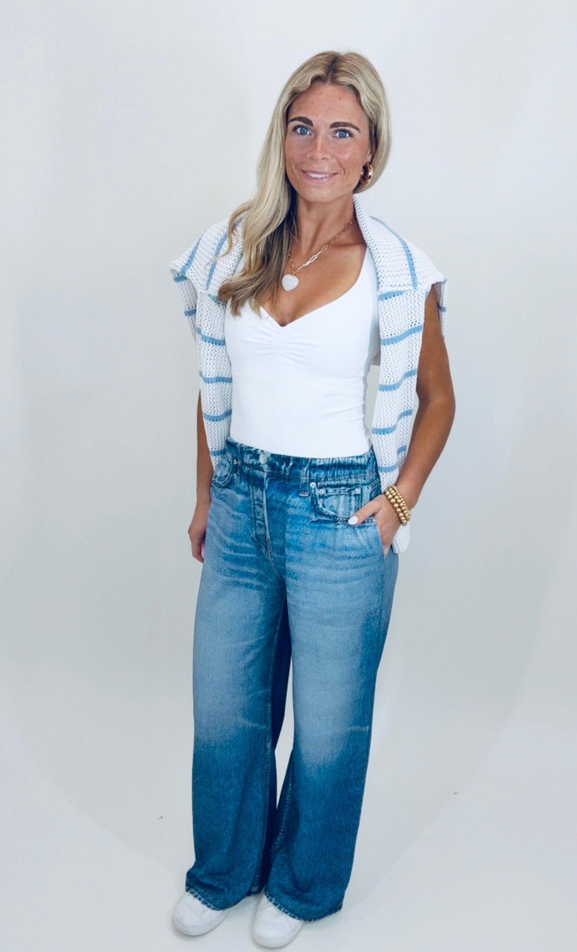 French Terry Denim Pant