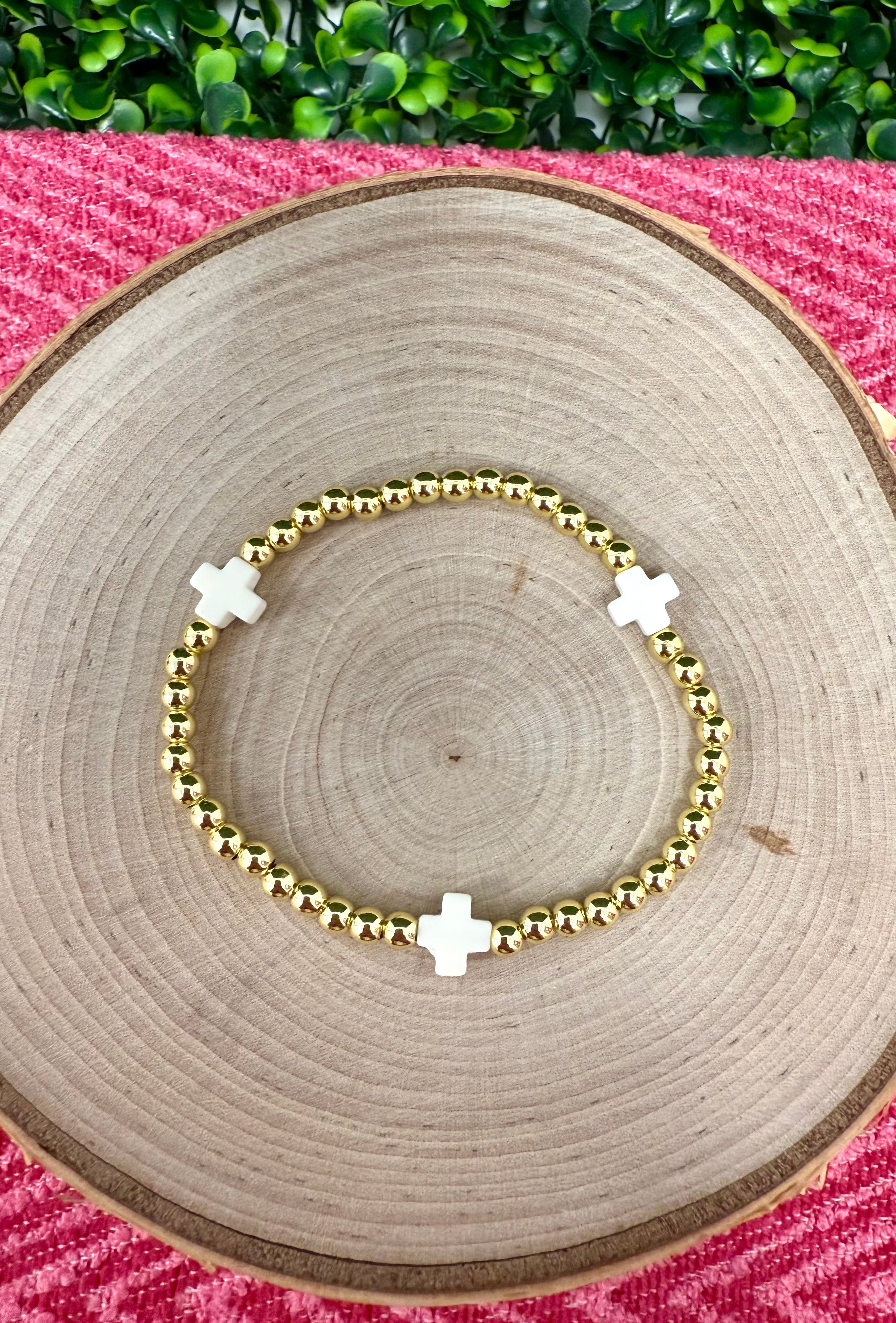 Color Cross Bracelet (Gold Dipped)