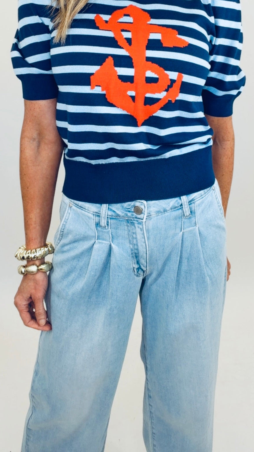 Lightweight Pleated Denim