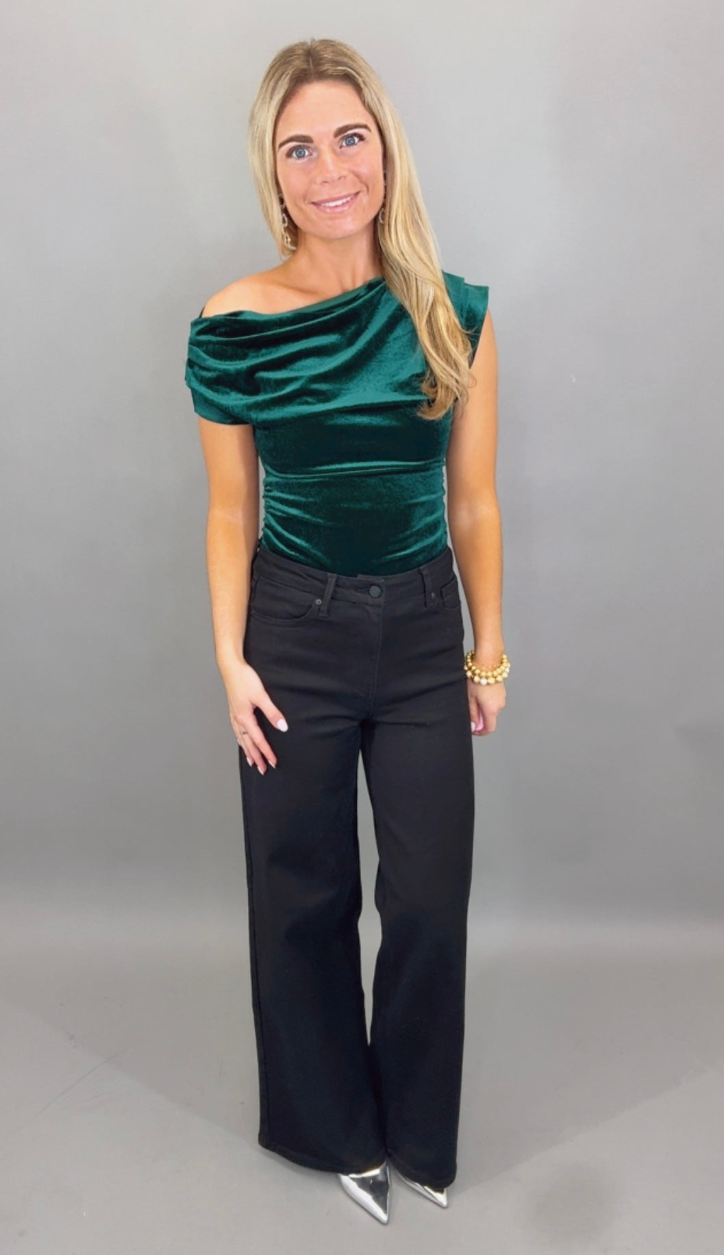 Velvet Rendezvous Top (hunter green)