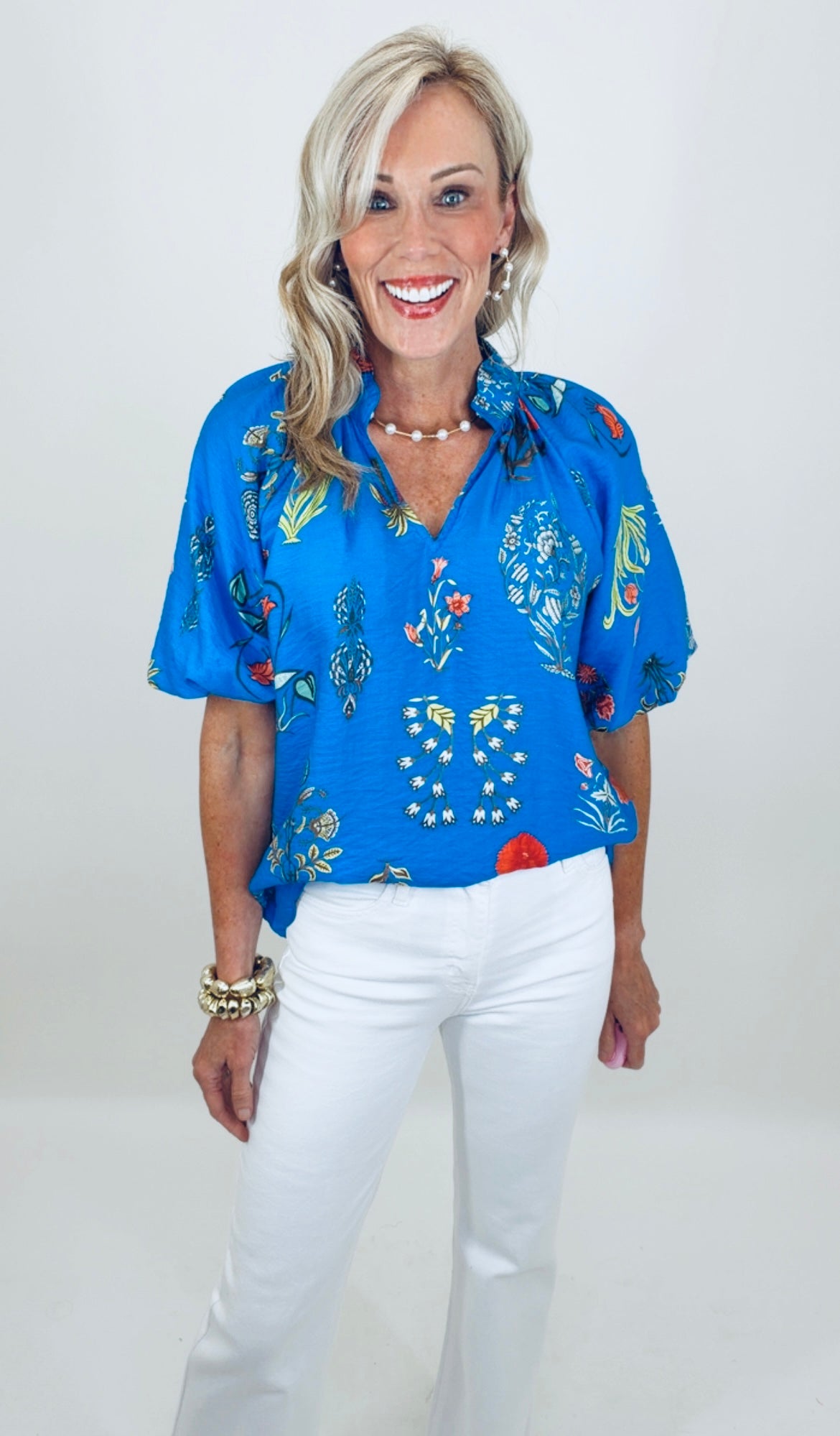 Island Bloom Top (blue)
