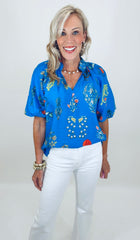 Island Bloom Top (blue)