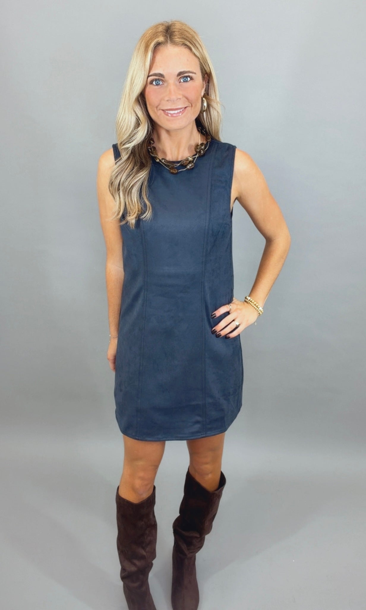 Suede Shift Dress